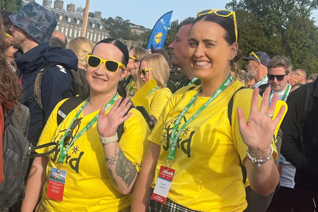 Walkers at the glasgow kiltwalk