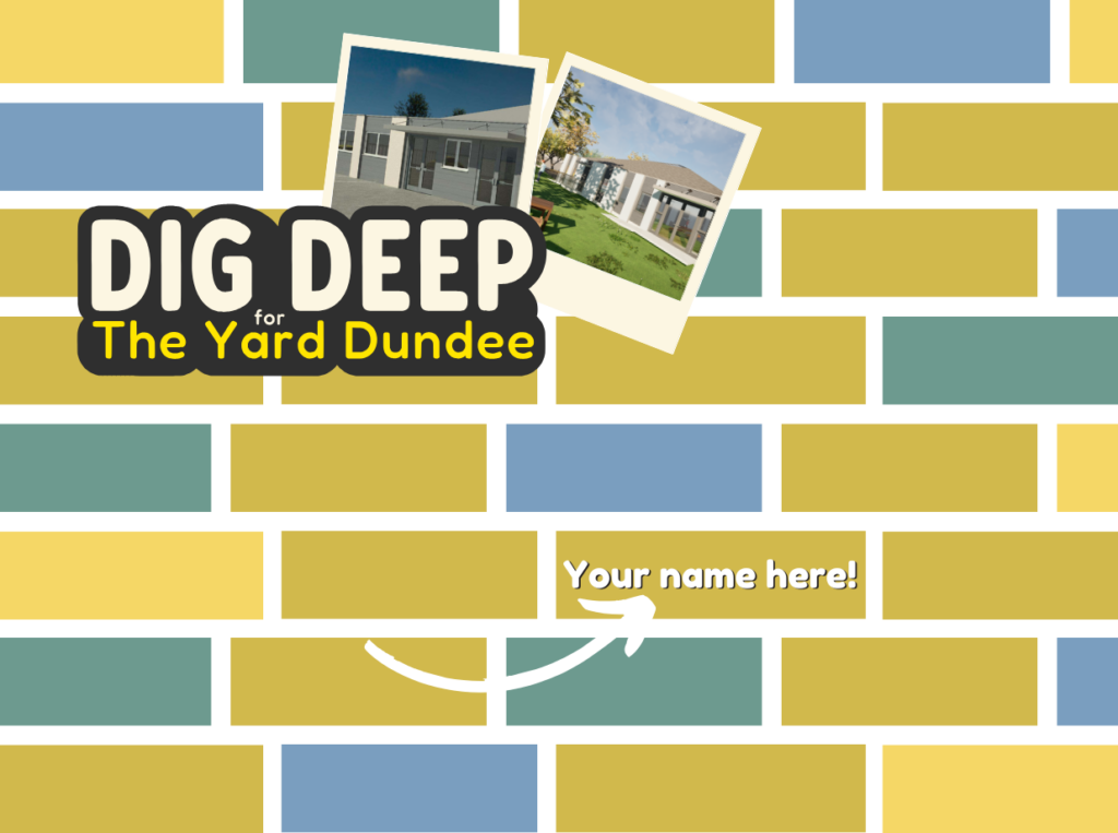 Graphic of a brick wall showing where donors names can be added