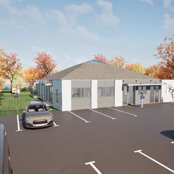 An artists impression of the outside of the new Yard Dundee building