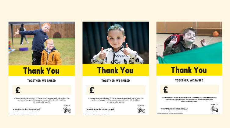 Use our posters to thank your supporters for raising money