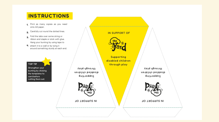 Decorate your fundraising with our bunting template