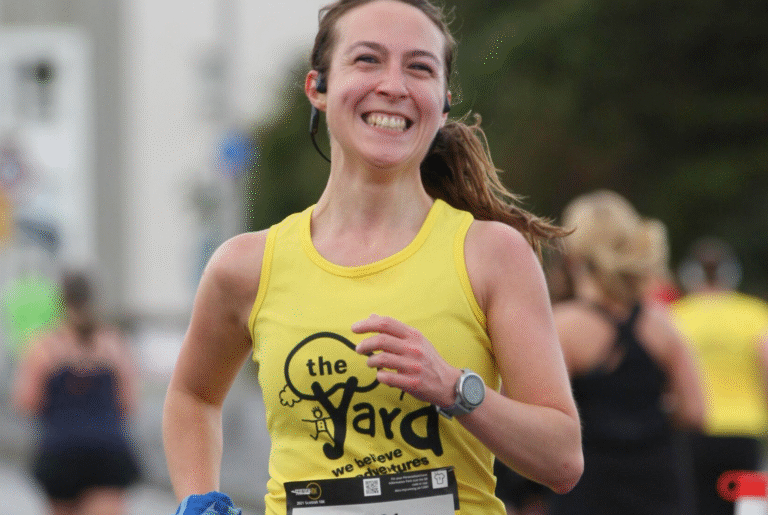 Woman running the scottish half marathon