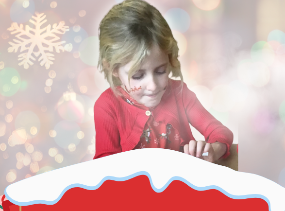 Little girl with festive background